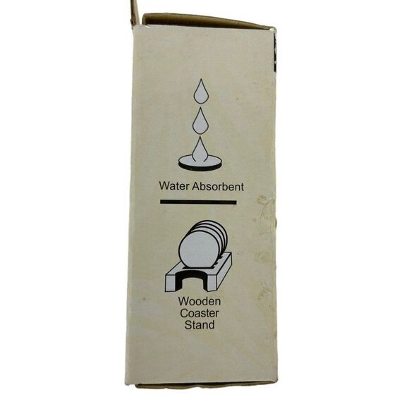 Maui Absorbent Ceramic Coasters Cork Backing Wood Holder Gift from Hawaii - Picture 7 of 9